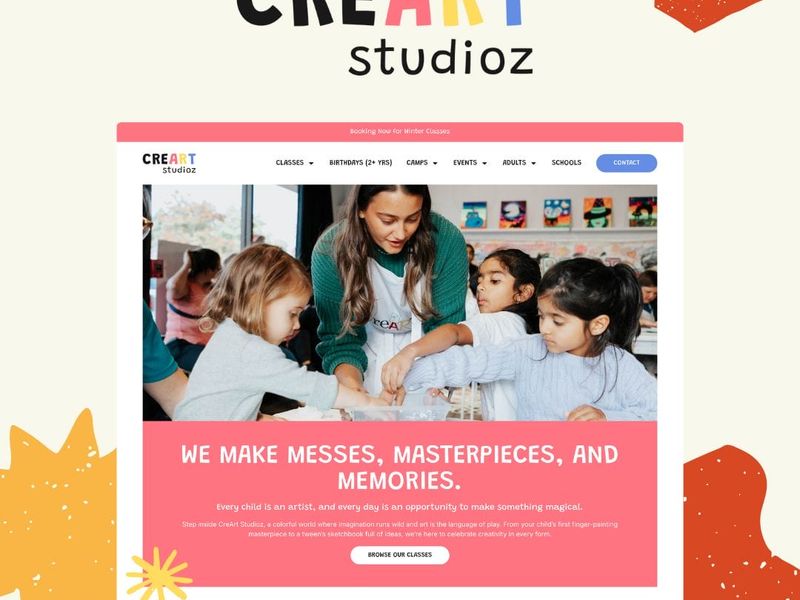 Google Ads results for CreArt Studioz kids art classes in Seattle